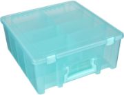 Picture of ArtBin Super Satchel Double Deep Box W/Dividers 15.25"X14"X6.25" Aqua Mist