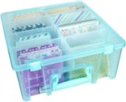 Picture of ArtBin Super Satchel Double Deep Box W/Dividers 15.25"X14"X6.25" Aqua Mist