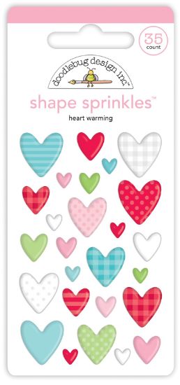 Picture of Doodlebug Sprinkles Adhesive Enamel Shapes Heart Warming