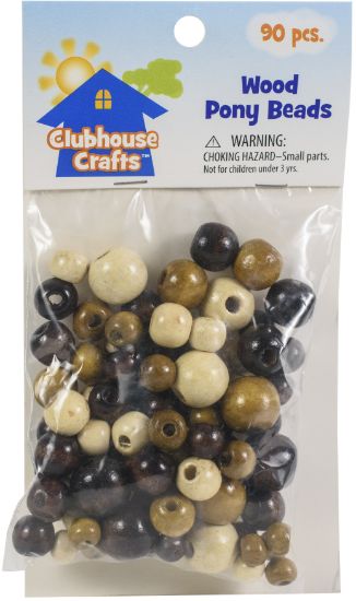 Picture of Clubhouse Crafts Wood Pony Beads 90/Pkg