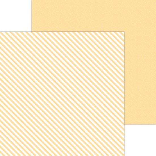 Picture of Doodlebug Petite Prints Candy Stripe/Sprinkles Cardstock 12"-Lemon