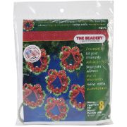 Picture of Holiday Beaded Ornament Kit Cranberry Wreaths 2.25" Makes 8