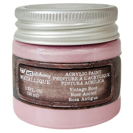 Picture of Finnabair Art Alchemy Acrylic Paint 1.7 Fluid Ounces Metallique Vintage Rose