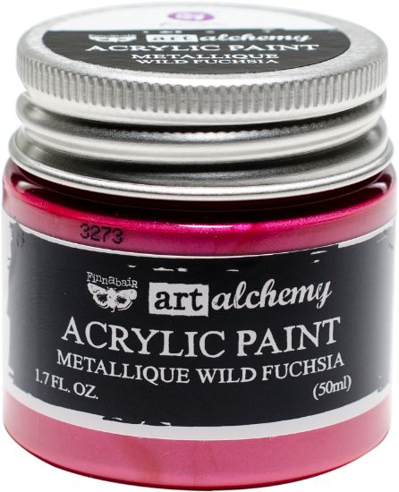 Picture of Finnabair Art Alchemy Acrylic Paint 1.7 Fluid Ounces Metallique Wild Fuchsia