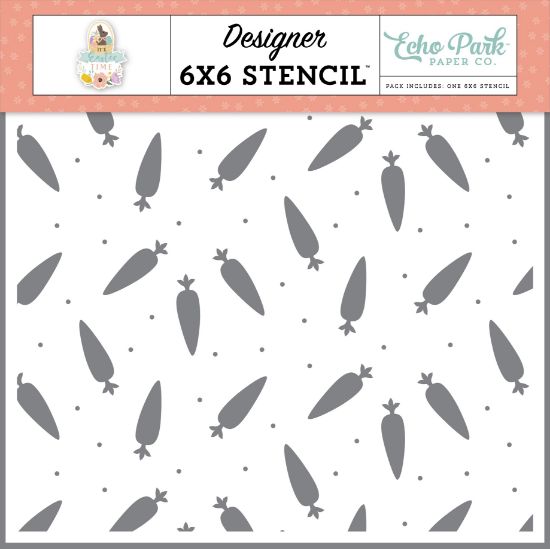 Picture of Echo Park Stencil 6"X6"-Cute Carrots, It's Easter Time