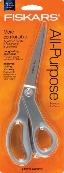 Picture of Fiskars® Offset Scissors, 8 in. Length, Stainless Steel, Bent, Gray