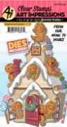 Picture of Art Impressions Critter Cubbies Clear Stamp & Die Set Gingerbread
