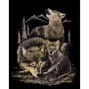 Picture of Gold Foil Engraving Art Kit 8"X10" Wolves