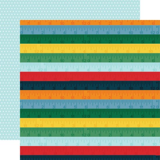 Picture of First Day Of School Double-Sided Cardstock 12"X12"-Ruler Rainbow