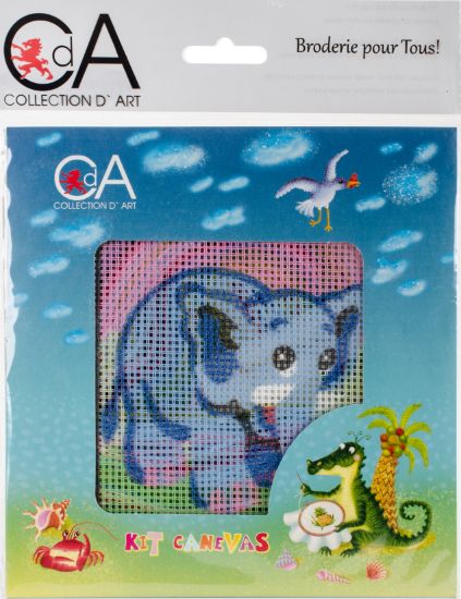 Picture of Collection D'Art Stamped Needlepoint Kit 15X15cm Elephant
