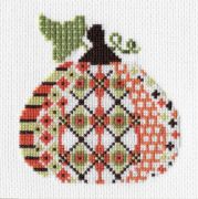 Picture of Colonial Needle Counted Cross Stitch Kit 4"X4.25" Patterned Pumpkin 1 (14 Count)