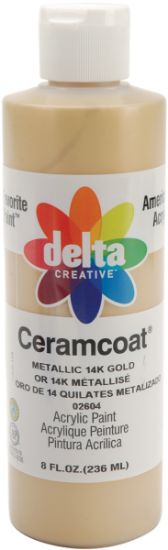 Picture of Ceramcoat Acrylic Metallic Paint 8oz 14k Gold - Opaque