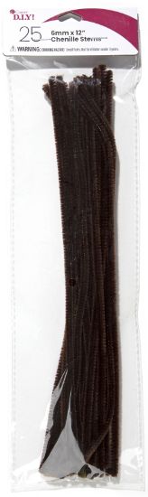 Picture of Chenille Stems 6mmx12" 25/Pkg Brown