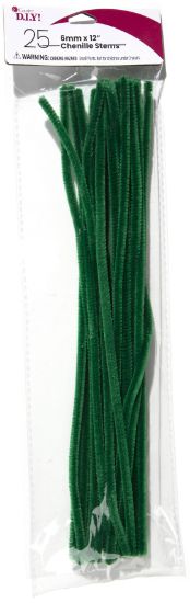 Picture of Chenille Stems 6mmx12" 25/Pkg Moss Green