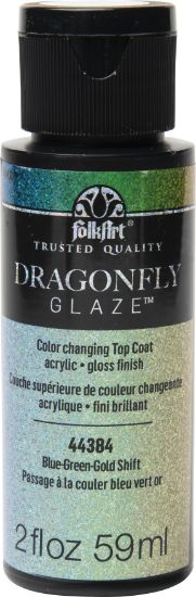 Picture of Folkart Dragonfly Glaze Topcoat 2.5oz Blue, Green, Gold Shift
