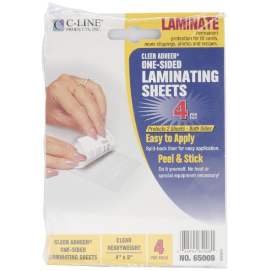 Picture of Cleer Adheer Heavyweight Laminating Sheets 4"X5" 4/Pkg