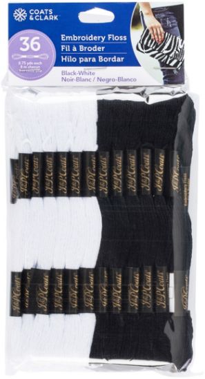 Picture of Coats & Clark 6-Strand Embroidery Floss Value Pack 36/Pkg Black and White