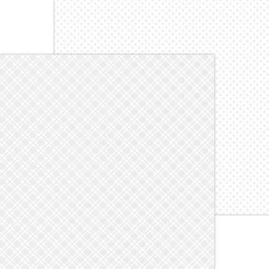 Picture of Doodlebug Petite Prints Plaid/Polka Dot Cardstock 12"X12"-Lily White