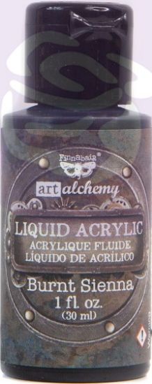 Picture of Finnabair Art Alchemy Liquid Acrylic Paint 1 Fluid Ounce Burnt Sienna