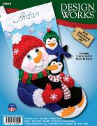 Picture of Design Works Felt Stocking Applique Kit 18" Long-Snowman & Penguin