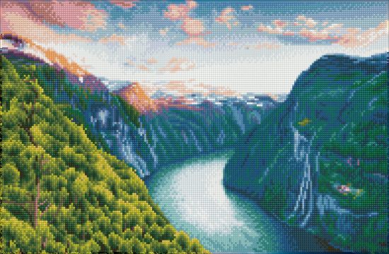 Picture of Diamond Dotz Diamond Embroidery Facet Art Kit 13.39"X20.47" Mighty River W/Frame
