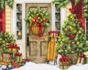 Picture of Dimensions Counted Cross Stitch Kit 10"X8"-Home For The Holiday (14 Count)