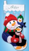 Picture of Design Works Felt Stocking Applique Kit 18" Long-Snowman & Penguin
