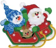 Picture of Design Works Felt Wall Hanging Applique Kit 16"X18" Sleigh Ride