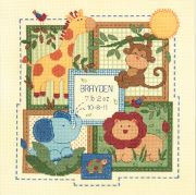 Picture of Baby Hugs Savannah Birth Record Counted Cross Stitch Kit 12"X12" 14 Count