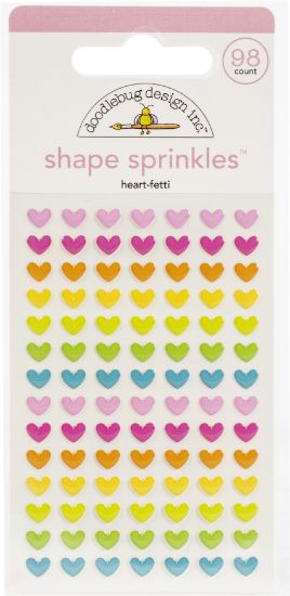 Picture of Doodlebug Sprinkles Adhesive Enamel Shapes Heart-Fetti, Hey Cupcake
