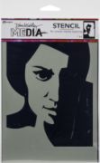 Picture of Dina Wakley Media Stencils 9"X6"-Pensive Face