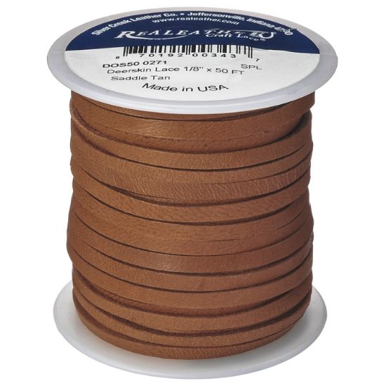 Picture of Deerskin Lace .125"X50' Spool Saddle Tan