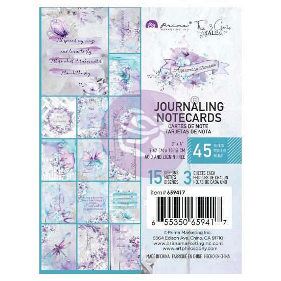 Picture of Aquarelle Dreams Journaling Cards 3"X4" 45/Pkg-15 Designs/3 Each