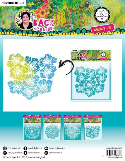 Picture of Art By Marlene Back To Nature 7.87"X7.87" Stencil-Nr. 86, Hibiscus Love