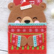 Picture of Dimensions Felt Applique Kit 2.75"X4" 3/Pkg-Christmas Hugs Gift Card Holder