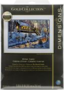 Picture of Dimensions Gold Collection Counted Cross Stitch Kit 15"X10" Winter Cabin