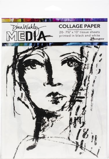 Picture of Dina Wakley Media Collage Tissue Paper  7.5"X10" 20/Pkg Faces