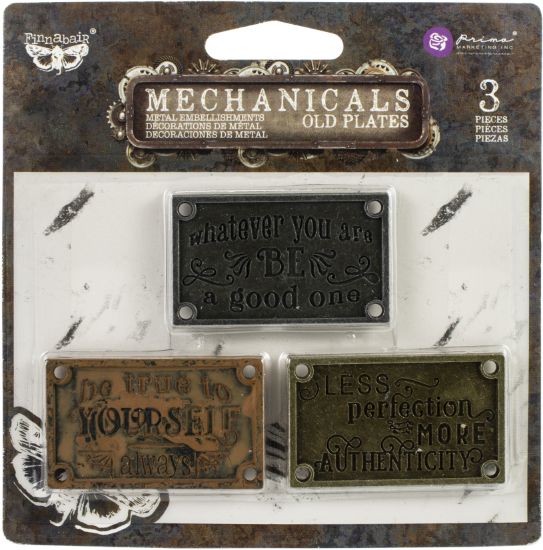Picture of Finnabair Mechanicals Metal Embellishments Old Plates 3/Pkg