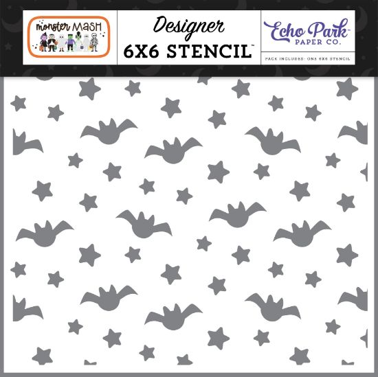 Picture of Echo Park Stencil 6"X6"-Fright Night Bats, Monster Mash