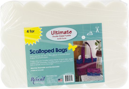 Picture of Bosal In-R-Foam Ultimate Double-Sided Fusible Foam 4/Pkg Scalloped 12.5"X18.25"