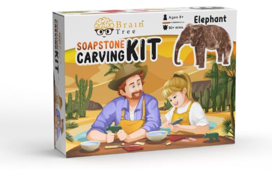 Picture of Brain Tree Soapstone Carving Kit-Elephant