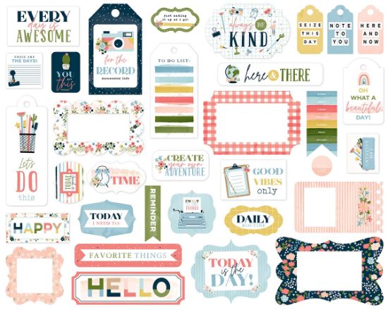 Picture of Echo Park Cardstock Ephemera 33/Pkg-Frames & Tags, Day In The Life