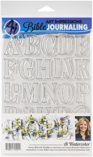 Picture of Art Impressions Bible Journaling Watercolor Clear Stamps Wc Serif Letters