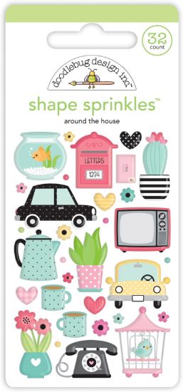 Picture of Doodlebug Sprinkles Adhesive Enamel Shapes-Around The House