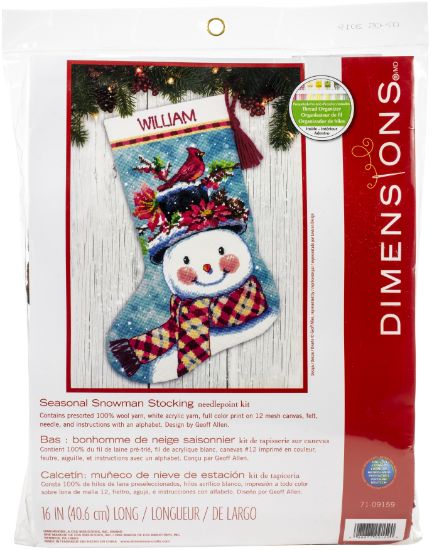 Picture of Dimensions Stocking Needlepoint Kit 16" Long Seasonal Snowman Stitched In Wool