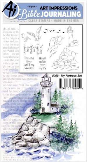 Picture of Art Impressions Bible Journaling Watercolor Rubber Stamps My Fortress