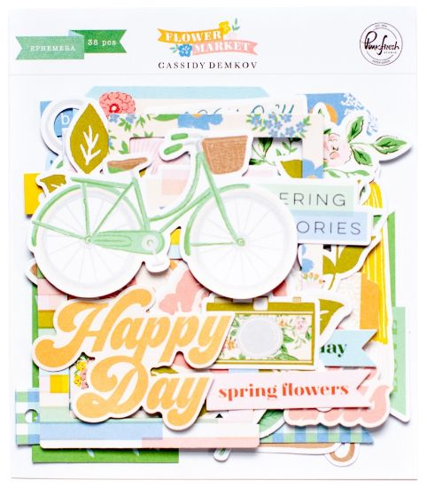 Picture of Pinkfresh Cardstock Die-Cuts Ephemera Pack-Flower Market