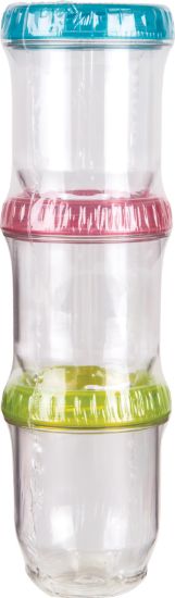 Picture of ArtBin Twisterz Jar Set Small/Tall 3/Pkg Multi-Colored Lids