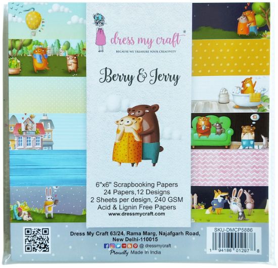 Picture of Dress My Craft Single-Sided Paper Pad 6"X6" 24/Pkg-Berry & Jerry