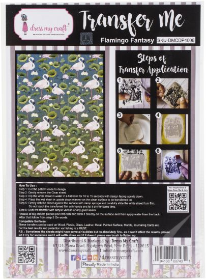 Picture of Dress My Craft Transfer Me Sheet A4 Flamingo Fantasy